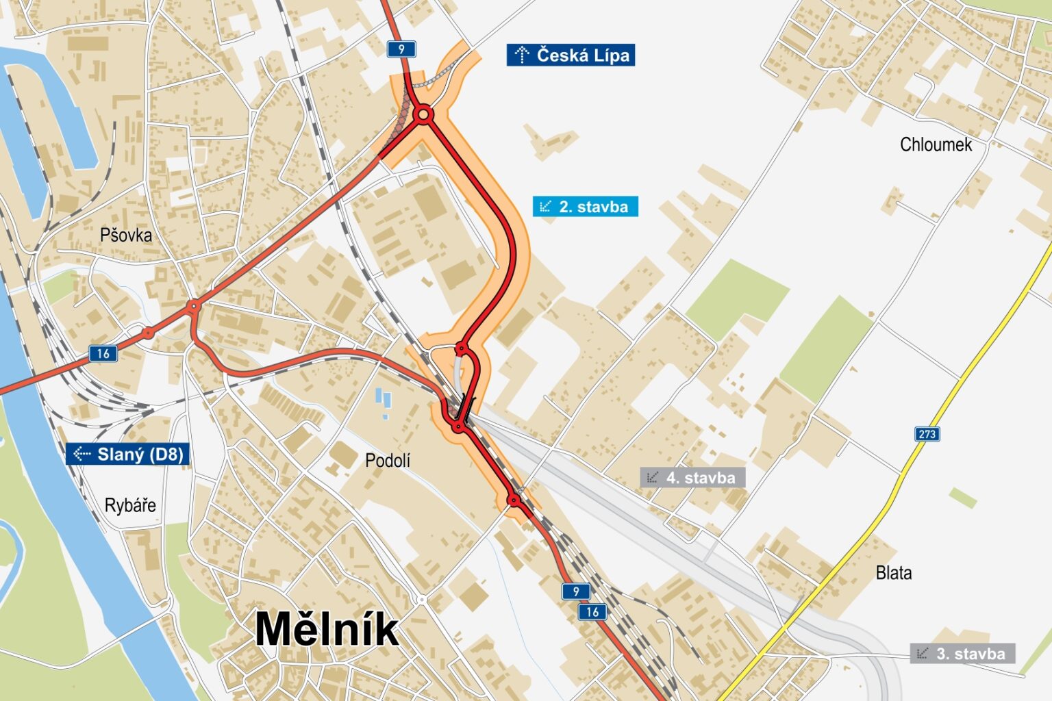Silnice I/9, I/16: Mělník, obchvat, 2. stavba